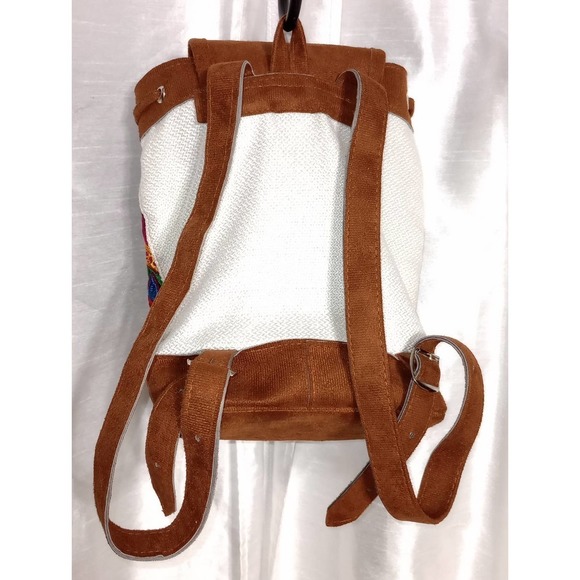 Southwest Embroidered Rainbow colored mini Backpack suede Bag - Picture 6 of 6